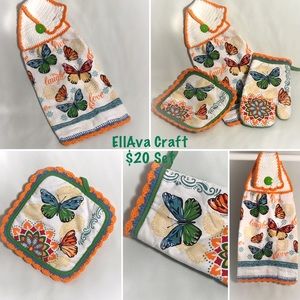 Butterfly Hanging Kitchen Towel Set